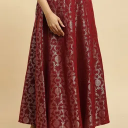 W Woven Design Zari Jaquard Flared Maxi Skirt-picture-32