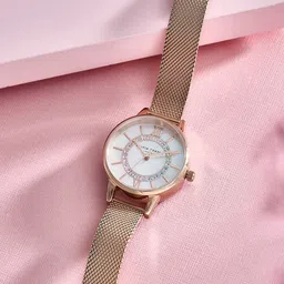 Olivia Burton Women Embellished Dial Stainless Steel Bracelet Style Straps Watch-image-51