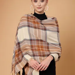 Mafadeny Checked Tasselled Stole-picture-10