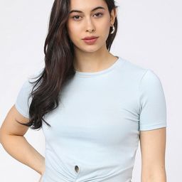 Tokyo Talkies Blue Fitted Top-picture-3