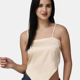 Popwings Shoulder Straps Satin Styled Back Crop Top-picture-20