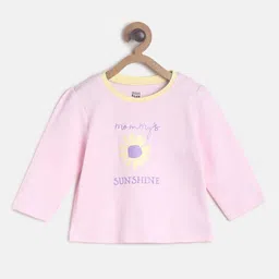 MINI KLUB Infant Girls Off White And Pink Printed Pure Cotton Top image 4