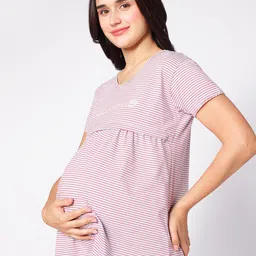 beebelle Grey Striped Maternity Top image 3
