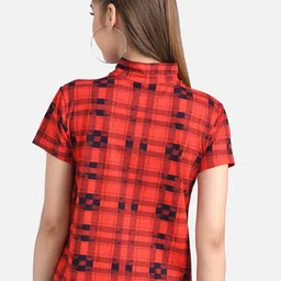 Kotty Women Red & Black Checked Pure Cotton Top image 5