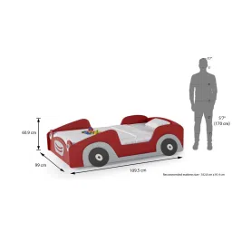 boingg! - a happy start Street Car Engineered Wood Bed in Red Colour image 5