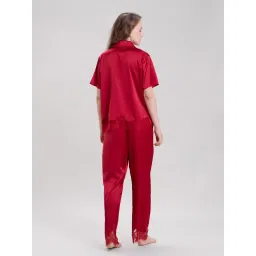 Mysthelle Red Solid Relaxed Fit Shirt and Pyjama (Set of 2) image 2