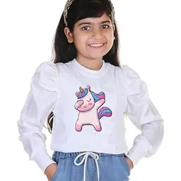 KIROTO Girls White dance Unicon Puff Full Sleeve Stylish Top-picture-50