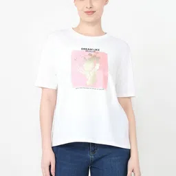Kraus Jeans Women Printed Slim Fit T-shirt-image-7