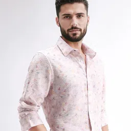 RARE RABBIT Men Comfort Fit Abstract Printed Spread Collar Casual Shirt image 2