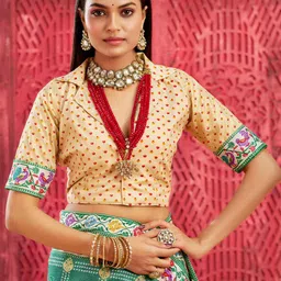 TIRA Bandhani Printed Zari Work Paithani Saree image 4