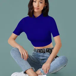 Dream Beauty Fashion Top Women Regular High Neck Crop Top-picture-29