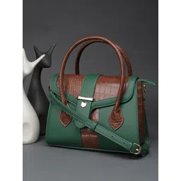 Allen Solly Women Croc-Texture Colourblocked Handheld Bag-picture-21