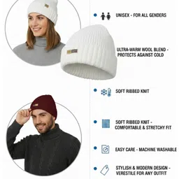 iSWEVEN Unisex Woollen Beanie image 2