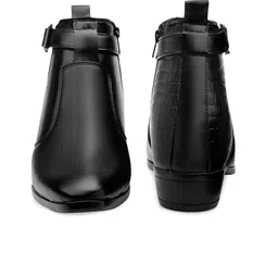 Bxxy Men 9 Cm Hidden Height Increasing Block-Heeled Buckle And Zip Formal Boot image 3