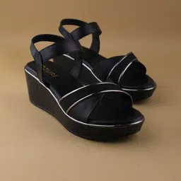 Ozuri 13618 Textured Party Wedge Sandals-picture-31