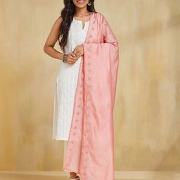 Fabindia Embroidered Cotton Silk Dupatta with Sequinned-picture-28
