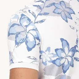 Indian Terrain Floral Printed Polo Collar Short Sleeves Pure Cotton T-Shirt image 4