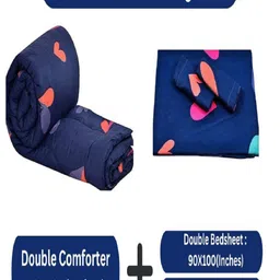 Myntra Elegant Homes Blue & Green Geometric Double Queen Fine Bedding Set image 3