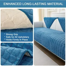 The Furnishing Tree Blue Polyester Sofa Covers With Arms image 2