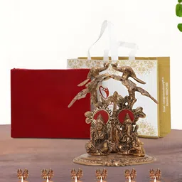 INTERNATIONAL GIFT pooja & home dcor Copper-Toned Religious Idol Showpiece With 6 Diya-image-61