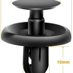 zupeya Universal Car Plastic Push Rivet Clips(Black, Pack of 20) Fastener image 2