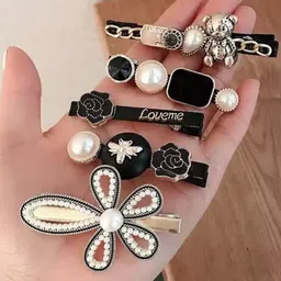 badodiya's Women Set of 11 Black and White French Barrette Clips and Pins image 2