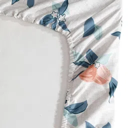 Arrabi White & Pink Floral Printed 310 TC King Fitted Bedsheet Set 2.70 m x 2.60 m image 4