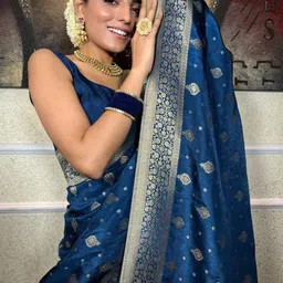 PHEASANT Woven Design Zari Banarasi Saree image 3