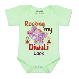 Arvesa Kids-Unisex Green Cotton Rompers-picture-33