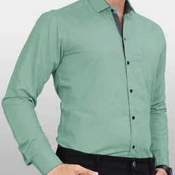 vebnor Men Regular Fit Solid Button Down Collar Formal Shirt image 3