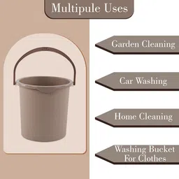 Kuber Industries Magnite Beige & Cream-Coloured 6 Pieces Striped Bucket 25L image 2