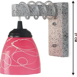 1ST TIME Pink & Pink Printed Wood Wall Lamp image 2