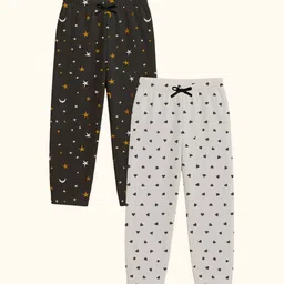 DIAZ Kids Pack Of 2 Printed Cotton Lounge Pants-picture-38