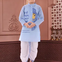 NEW GEN Boys Ethnic Motifs Printed Regular Kurta with Dhoti Pants-picture-30