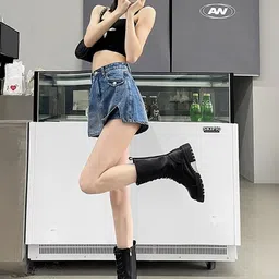 StyleCast Denim A-Line Mini Skirt-picture-35