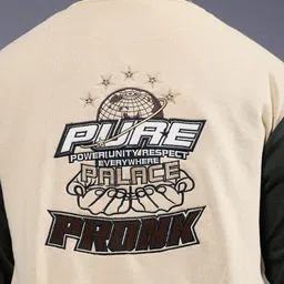 PRONK Men Varsity Embroidered Bomber Jacket image 3