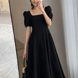 StyleCast Puff Sleeve Fit & Flare Midi Dress-picture-48