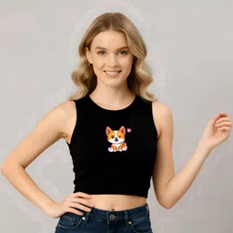 SZN Crepe Tank Crop Top image 2