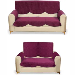 Fashion Throw Pink Solid Velvet Sofa Cover With Arms-image-61