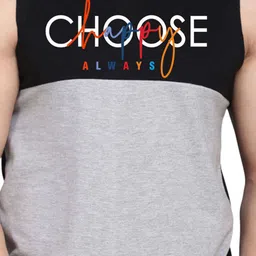 SLOWLORIS Pack Of 2 Printed Combed Cotton Gym Vests VSL26 CMB(CHS BLACKGREY)(LOOK NAVY) image 2