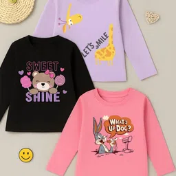 DAMN GUD DG Girls Pack of 3 Printed Tshirts-picture-47