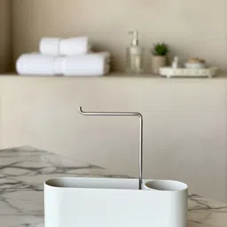 Mason Home Beige & White 3 piece Solid PVC Bath Accessories Set image 3