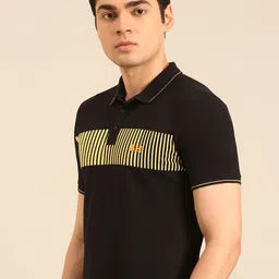 Being Human Striped Polo Collar Pure Cotton T-shirt-image-69