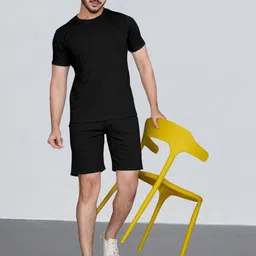 Moda Rapido Men Black Cotton Lycra Blend Textured Lining Tracksuit image 5