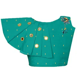 Sangria Girls Mirror Work Ethnic Wear Embellished Lehenga & Crop Top image 3