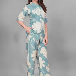 VenderVilla Printed Shirt Collar Shirt With Printed Trousers Co-Ords image 5