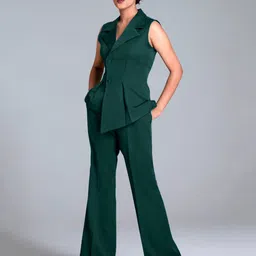 Jaey V Neck Asymmetrical Waistcoat With Trousers Co-Ords image 2
