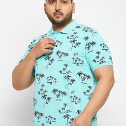AUXAMIS Men Conversational Printed Polo Collar Cotton T-shirt-image-61