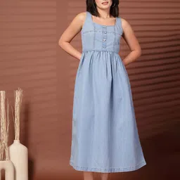 plusS Women Cotton Fit and Flare Dress-picture-16