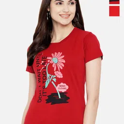 Dreambe Women Typography Printed T-shirt-picture-39